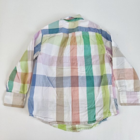 Crewcuts Pastel Plaid Button Down Long Sleeve 4 5 - Picture 5 of 6
